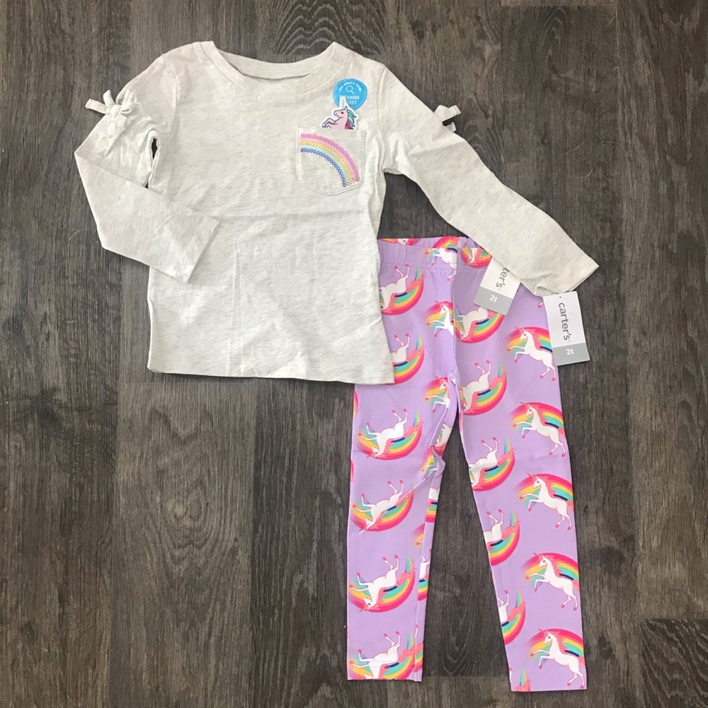Carter Toddler girls cotton unicorn sequin pocket